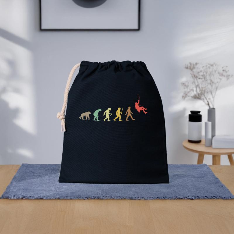 Klettern Retro Klettern Evolution Climber Verschließbarer Geschenkbeutel aus Baumwolle (25x30cm)