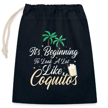 Funny Coquito Season Puerto Rican Coconut Rum Drin - Verschließbarer Geschenkbeutel aus Baumwolle (25x30cm) - Navy - Vorne