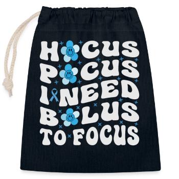Hocus Pokus I Need Insulin To Focus - Diabetes - Verschließbarer Geschenkbeutel aus Baumwolle (25x30cm) - Navy - Vorne