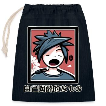 Anime Tarot: 自己陶酔的なもの - Der Narzisst - Verschließbarer Geschenkbeutel aus Baumwolle (25x30cm) - Navy - Vorne