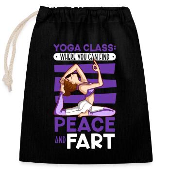 Yoga, Pleine conscience, Pratique, Méditation, Manifestation - Sac cadeau en coton avec cordon (25 x 30 cm) - noir - Devant