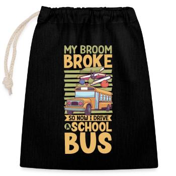 Funny School Bus Driver Appreciation anniversary - Verschließbarer Geschenkbeutel aus Baumwolle (25x30cm) - Schwarz - Vorne