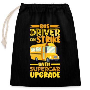 Funny School Bus Driver Appreciation anniversary - Verschließbarer Geschenkbeutel aus Baumwolle (25x30cm) - Schwarz - Vorne