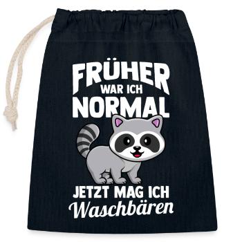 Waschbär - Verschließbarer Geschenkbeutel aus Baumwolle (25x30cm) - Navy - Vorne