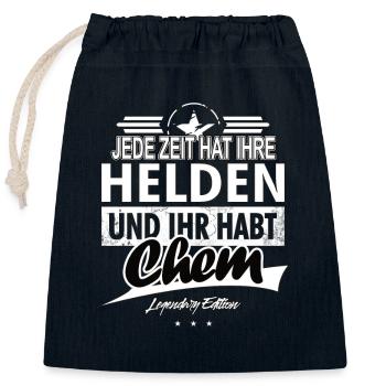 Jede Zeit hat Ihre Helden ihr habt Chem - Verschließbarer Geschenkbeutel aus Baumwolle (25x30cm) - Navy - Vorne