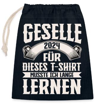 Geselle Gesellenprüfung 2024 - Verschließbarer Geschenkbeutel aus Baumwolle (25x30cm) - Navy - Vorne