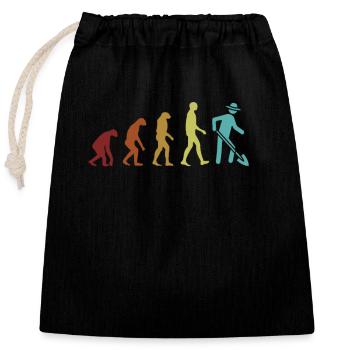 Évolution de l’agriculteur Agriculteur Agriculture Agriculteur biologique - Sac cadeau en coton avec cordon (25 x 30 cm) - noir - Devant