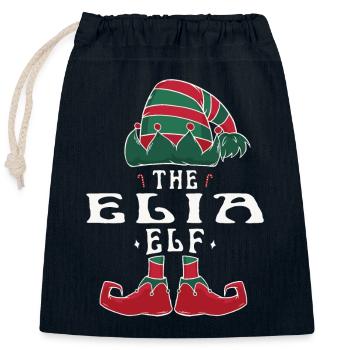 Elia Elf Family Matching Group Christmas Dad Mom - Closable cotton gift bag (25x30cm) - navy - Front