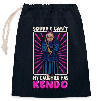 I Can't - My Daughter Has Kendo - Closable cotton gift bag (25x30cm) - navy - Front