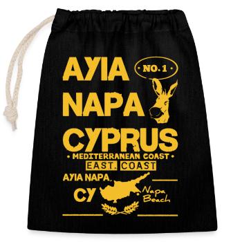 Zypern - cyprus - Ayia Napa - Verschließbarer Geschenkbeutel aus Baumwolle (25x30cm) - Schwarz - Vorne