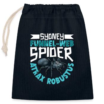 Sydney Funnel Web Spider - Closable cotton gift bag (25x30cm) - navy - Front