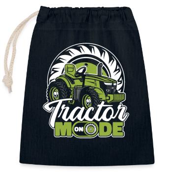 Mode Tracteur sur l'agriculture Agriculteur biologique - Sac cadeau en coton avec cordon (25 x 30 cm) - bleu marine - Devant