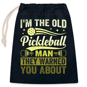 I'm The Old Pickleball Man They Warned You About - Verschließbarer Geschenkbeutel aus Baumwolle (25x30cm) - Navy - Vorne