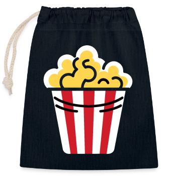 Popcorn Topf Humor - Verschließbarer Geschenkbeutel aus Baumwolle (25x30cm) - Navy - Vorne