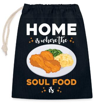 Soul Food Küchendekor Wandkunst - Verschließbarer Geschenkbeutel aus Baumwolle (25x30cm) - Navy - Vorne