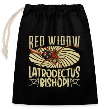 Red widow spider - Closable cotton gift bag (25x30cm) - black - Front