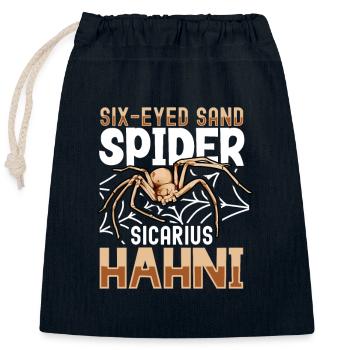 Six-eyed sand spider - Closable cotton gift bag (25x30cm) - navy - Front