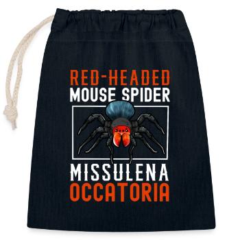 Little Red-headed Mouse Spider - Closable cotton gift bag (25x30cm) - navy - Front
