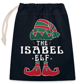Isabel Elf Family Matching Group Christmas Mom - Closable cotton gift bag (25x30cm) - navy - Front
