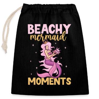 Sirène Reine, Mer, Royal, Océan, Monarque - Sac cadeau en coton avec cordon (25 x 30 cm) - noir - Devant