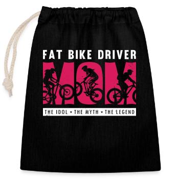 Fat Bike Driver Mom The Idol The Myth Bike Racing - Verschließbarer Geschenkbeutel aus Baumwolle (25x30cm) - Schwarz - Vorne