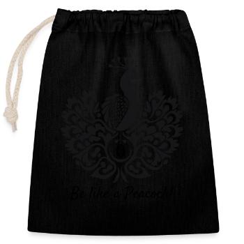 Soyez comme un paon - Sac cadeau en coton avec cordon (25 x 30 cm) - noir - Devant