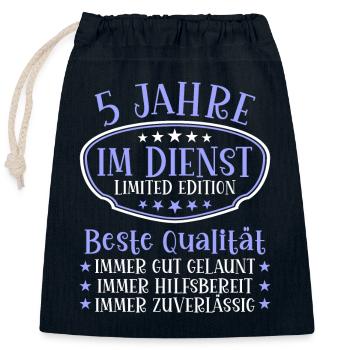 5 Jahre im Dienst 5 Jähriges Dienstjubiläum - Verschließbarer Geschenkbeutel aus Baumwolle (25x30cm) - Navy - Vorne
