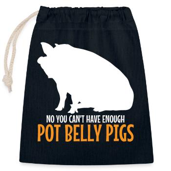 Pot Belly Pig Harnais et laisse Pot Belly Pig - Sac cadeau en coton avec cordon (25 x 30 cm) - bleu marine - Devant