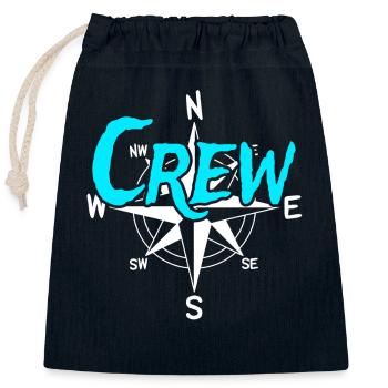 Crew Boat Crew Skipper Sailor Captain - Closable cotton gift bag (25x30cm) - navy - Front