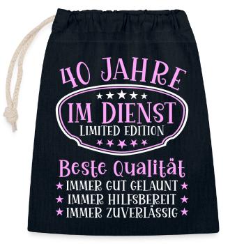 40 Jahre im Dienst 40 Jähriges Dienstjubiläum - Verschließbarer Geschenkbeutel aus Baumwolle (25x30cm) - Navy - Vorne