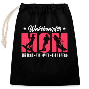 Wakeboarder Maman L’Idole Le Mythe Sports Nautiques - Sac cadeau en coton avec cordon (25 x 30 cm) - noir - Devant