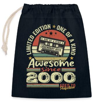 Vintage 2000 Original Retro Geburtstagsgeschenk - Verschließbarer Geschenkbeutel aus Baumwolle (25x30cm) - Navy - Vorne