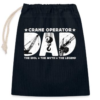 Crane Operator Dad The Idol Construction Vehicle - Closable cotton gift bag (25x30cm) - navy - Front