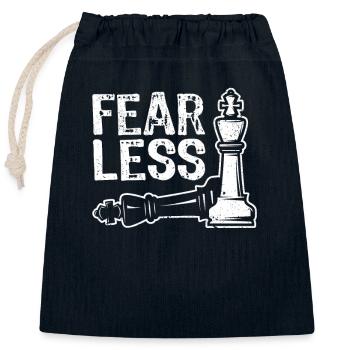 Fearless Funny Chess Player Pieces Strategie Brett - Verschließbarer Geschenkbeutel aus Baumwolle (25x30cm) - Navy - Vorne