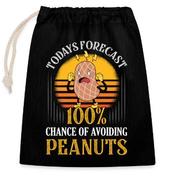 Todays Forecast: 100% Chance Of Avoiding Peanuts A - Verschließbarer Geschenkbeutel aus Baumwolle (25x30cm) - Schwarz - Vorne
