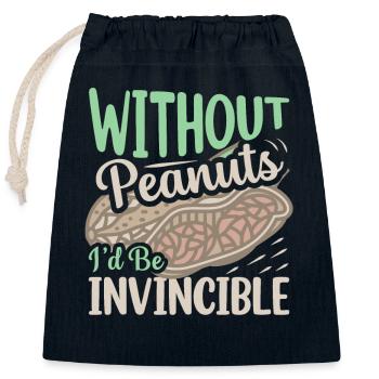 Without Peanuts I'd Be Invincible Nut Allergic - Verschließbarer Geschenkbeutel aus Baumwolle (25x30cm) - Navy - Vorne