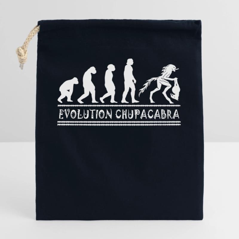 Cryptozoologists Chupacabra Creatures Evolution Closable cotton gift bag (25x30cm)