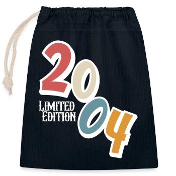 20th Birthday 2004 Vintage - Closable cotton gift bag (25x30cm) - navy - Front