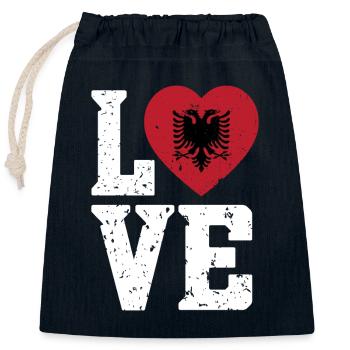 Albanian Flag Albanian Eagle Shqiponja - Closable cotton gift bag (25x30cm) - navy - Front