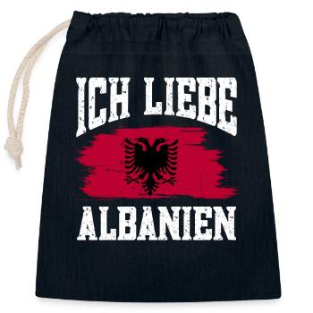 Albanische Flagge Albanischer Adler Shqiponja - Verschließbarer Geschenkbeutel aus Baumwolle (25x30cm) - Navy - Vorne