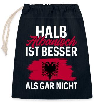 Albanische Flagge Albanischer Adler Shqiponja - Verschließbarer Geschenkbeutel aus Baumwolle (25x30cm) - Navy - Vorne