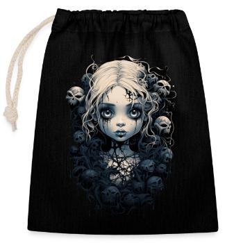 Gothic Girl Halloween Fantasy Dark - Closable cotton gift bag (25x30cm) - black - Front