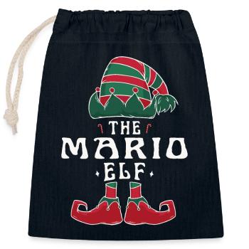Mario Elf Familie Passende Gruppe Weihnachten Mama Papa - Verschließbarer Geschenkbeutel aus Baumwolle (25x30cm) - Navy - Vorne