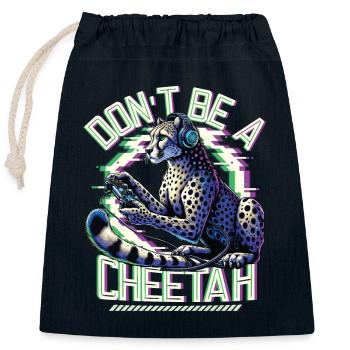 Jeux vidéo Cheetaah Esport Gaming Nerd Gamer - Sac cadeau en coton avec cordon (25 x 30 cm) - bleu marine - Devant