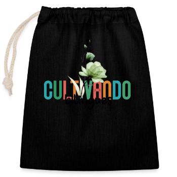 Cultivando Bilingües Spanish Teacher Apparel - Closable cotton gift bag (25x30cm) - black - Front