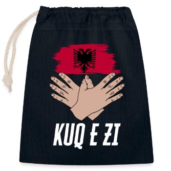 Albanian Flag Albanian Eagle Shqiponja - Closable cotton gift bag (25x30cm) - navy - Front