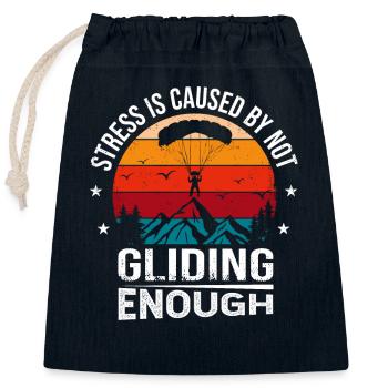 Stress Is Caused By Not Gliding Enough - Verschließbarer Geschenkbeutel aus Baumwolle (25x30cm) - Navy - Vorne