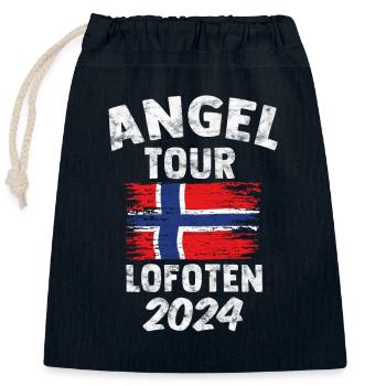 LOFOTEN 2024 Angel Tour Norwegen Personalisierbar - Verschließbarer Geschenkbeutel aus Baumwolle (25x30cm) - Navy - Vorne