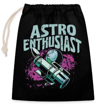 Space Photography Stargazing Telescope Astronomy - Closable cotton gift bag (25x30cm) - black - Front