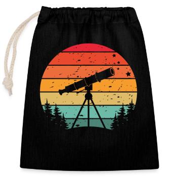 Space Photography Stargazing Telescope Astronomy - Closable cotton gift bag (25x30cm) - black - Front